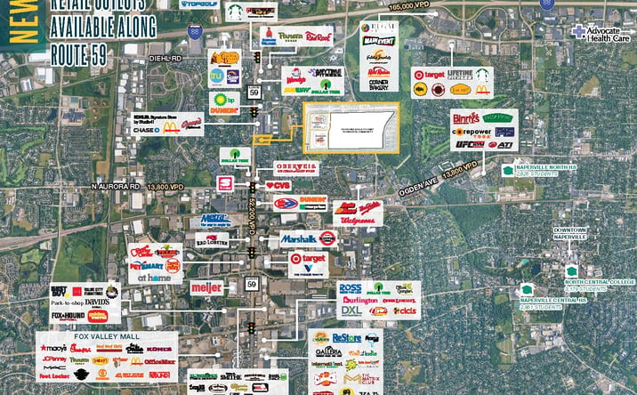 Pictures of Retail property located at 1328 N Rte 59, Naperville, IL 60563 for lease - image #1