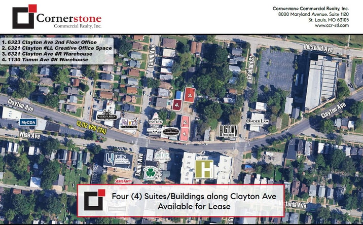 Pictures of Office, Industrial property located at 6321-6323 Clayton Ave & 1130 Tamm Ave, St. Louis, MO 63139 for lease - image #1