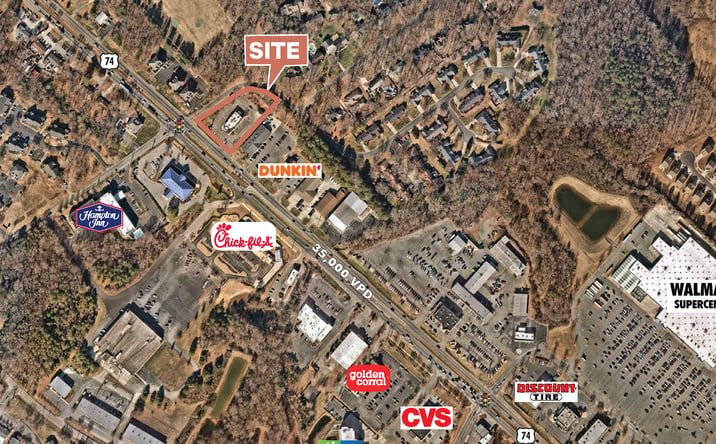 Pictures of Retail, Restaurant property located at 2592 W Roosevelt Blvd, Monroe, NC 28110 for lease - image #1
