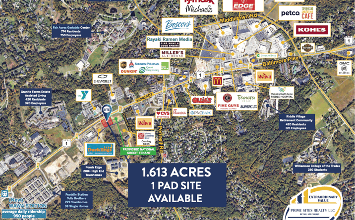 Pictures of Retail, Land property located at 1278 W Baltimore Pike, Media, PA 19063 for lease - image #1