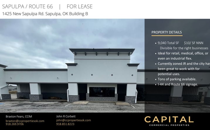 Pictures of Retail, Office, Industrial property located at 1425 New Sapulpa Rd, Sapulpa, OK 74066 for lease - image #1