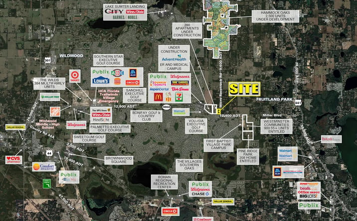 Pictures of Retail, Land property located at NWC CR 466 A & Micro Racetrack Rd, Fruitland Park, FL 34731 for lease - image #1