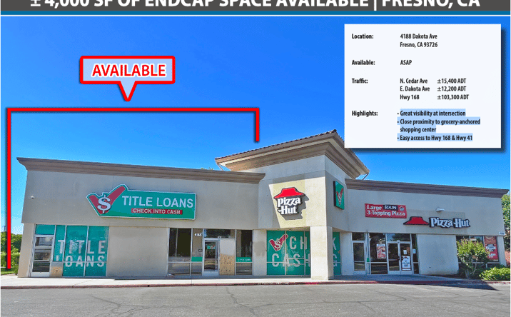 Pictures of Retail, Office, Restaurant property located at 4188 E Dakota Ave, Fresno, CA 93726 for lease - image #1