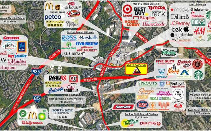 Pictures of Land property located at 2396 Mall of Georgia Blvd, Buford, GA 30519 for lease - image #1