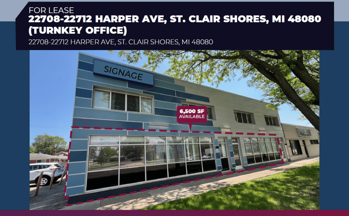 Pictures of Office property located at 22708-22712 Harper Ave, St. Clair Shores, MI 48080 for lease - image #1