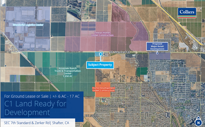 Pictures of Retail, Land, Restaurant property located at 7th Standard Road & Zerker Road, Shafter, CA 93314, Shafter, US 93314 for lease - image #1
