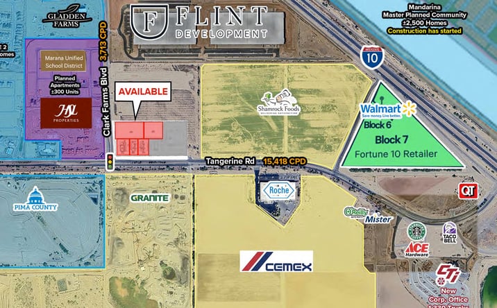 Pictures of Retail, Land property located at NEC of Tangerine Rd & Clark Farms Blvd, Marana, AZ 85653 for lease - image #1