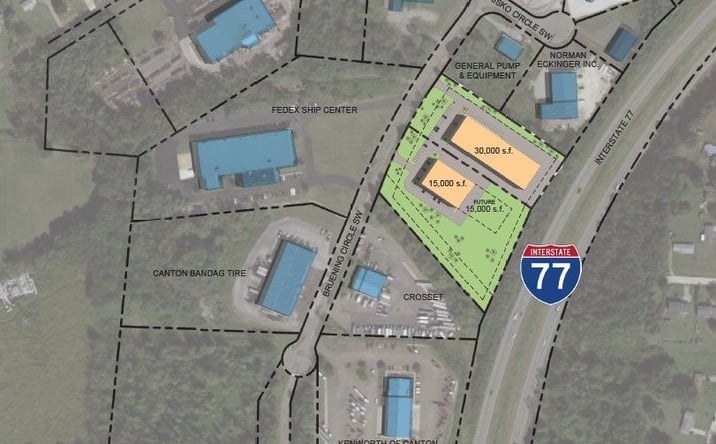 Pictures of Retail, Industrial, Land property located at 3300 Bruening Cir SW, Canton, OH 44706 for lease - image #1