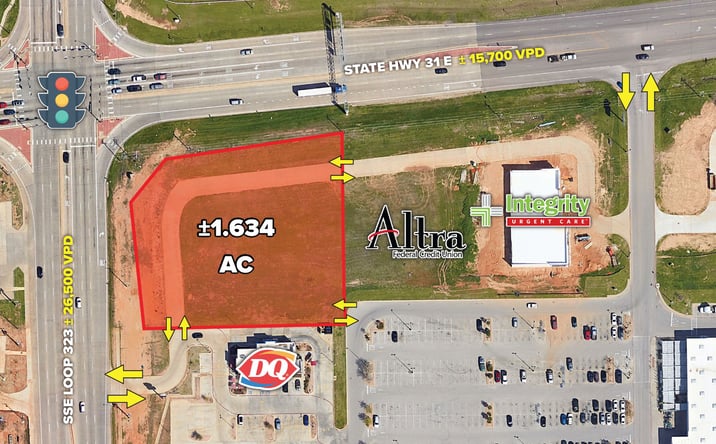 Pictures of Land property located at SEC SE Loop 323 & TX-31, Tyler, TX 75702, Tyler, TX 75702 for lease - image #1