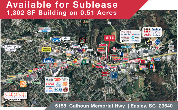 Pictures of Retail property located at 5188 Calhoun Memorial Hwy, Easley, SC 29640 for lease - image #1